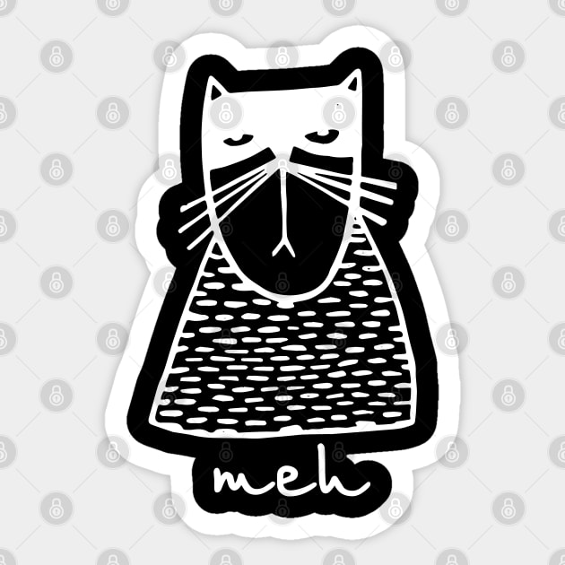 Sarcastic Funny Angry Cat MEH Halloween Sticker by MasliankaStepan